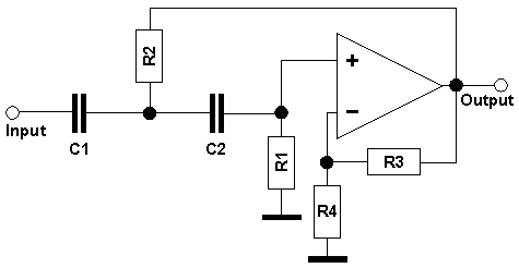 Highpass with Sallen-Key-circuit, gain > 0 dB