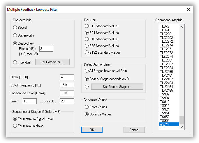 Specifying your filter parameters