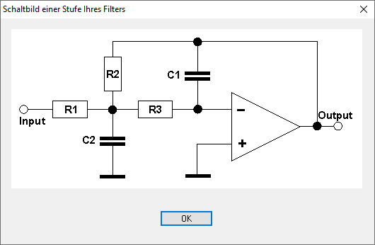 Schaltbild einer Stufe Ihres Aktivfilters