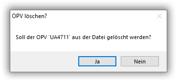 OPV-Modell aus der Datei löschen